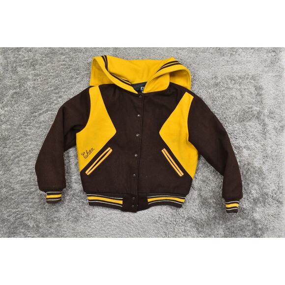 Trophy Jackets Brown/Yellow Cotton Varsity Jacket S Vintage Avaires Vintage 60's - Picture 10 of 10